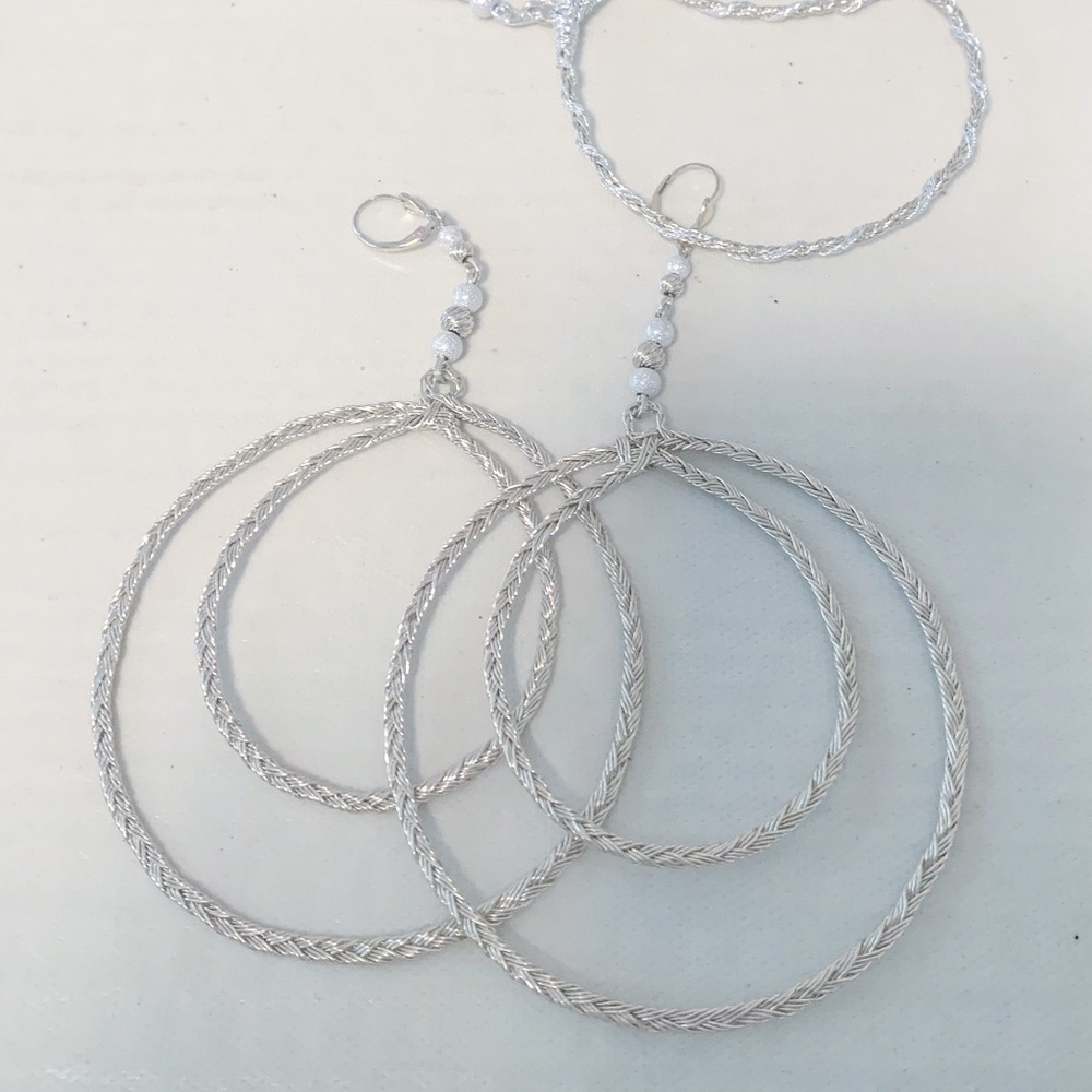 Handmade silver hoop earrings